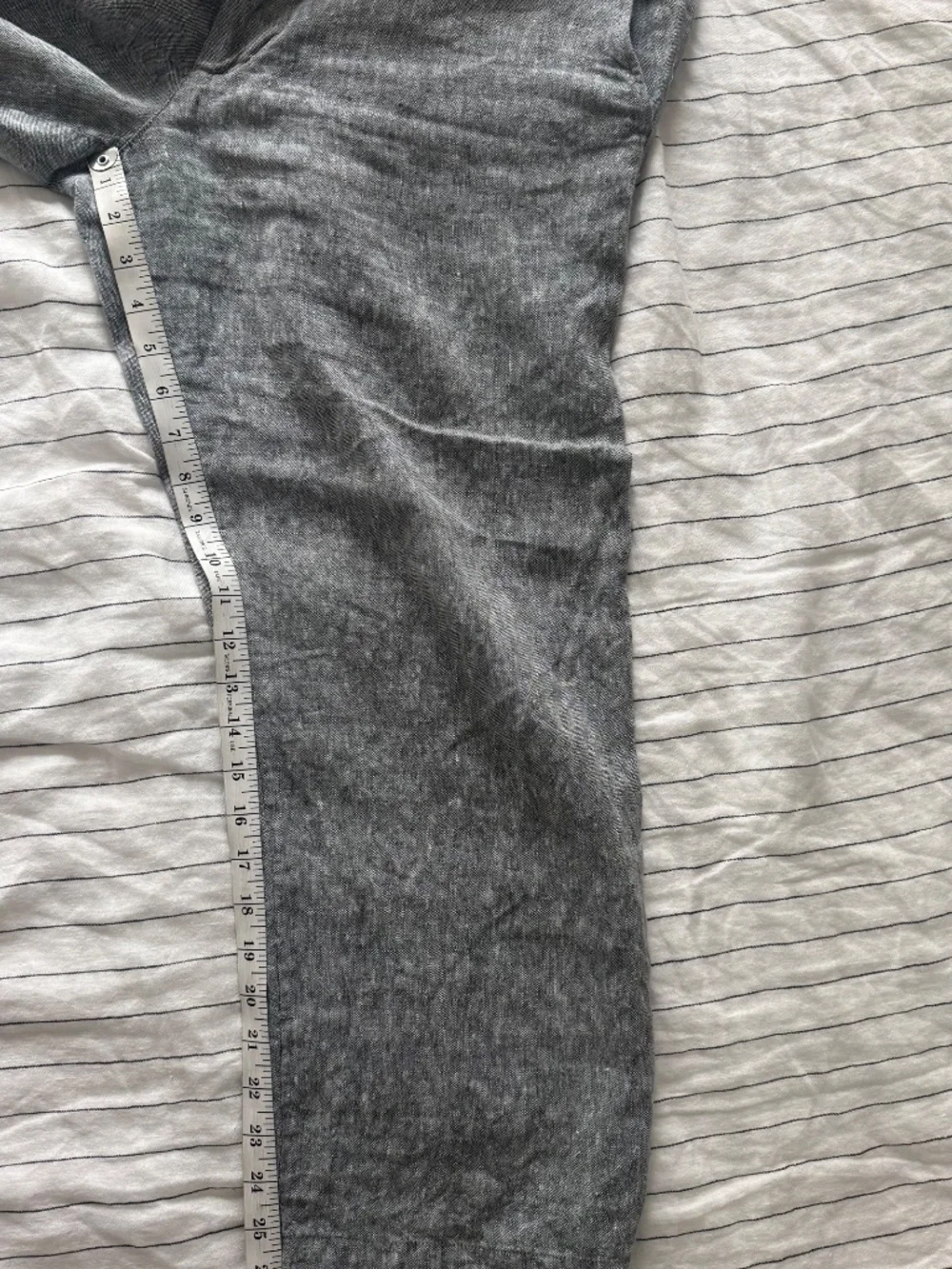 J Crew Grey 100% Linen Trousers Mens 34x30